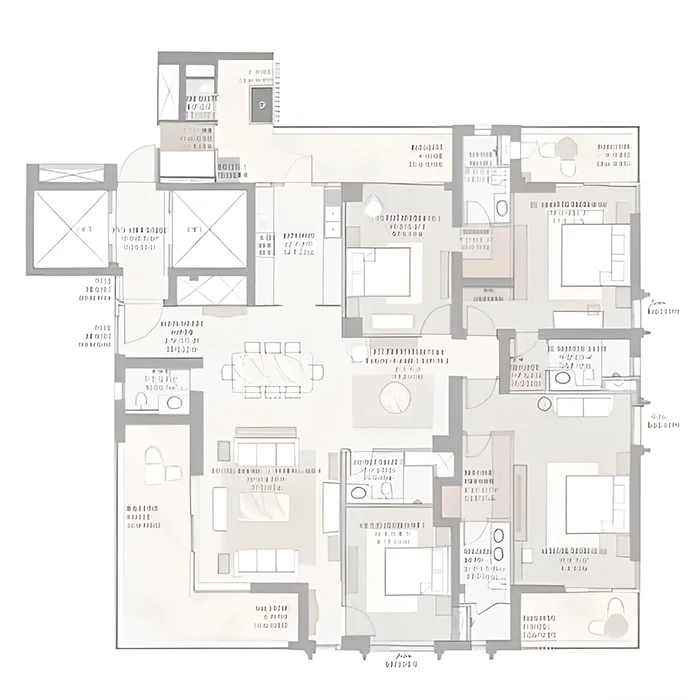 TARC Ishva 4 BHK + SR 3999 Sq.Ft. Floor Plan